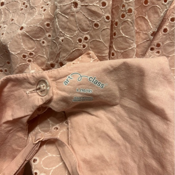 *Worn Once* Art Class Girl’s Pink Floral Eyelet Sleeveless Dress, Size L (10/12) - Picture 10 of 11